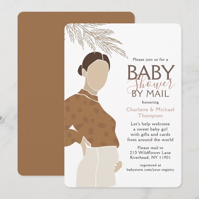 Baby Shower By Mail Couples Shower Simple Neutral Invitation (Front/Back)