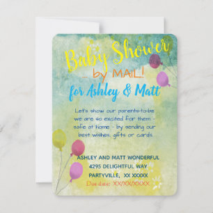Baby Shower by Mail Daisies Balloons Invitation