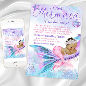 Baby Shower By Mail Ethnic Mermaid Baby Shower Invitation