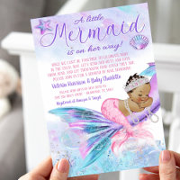 Baby Shower By Mail Ethnic Mermaid Baby Shower Invitation