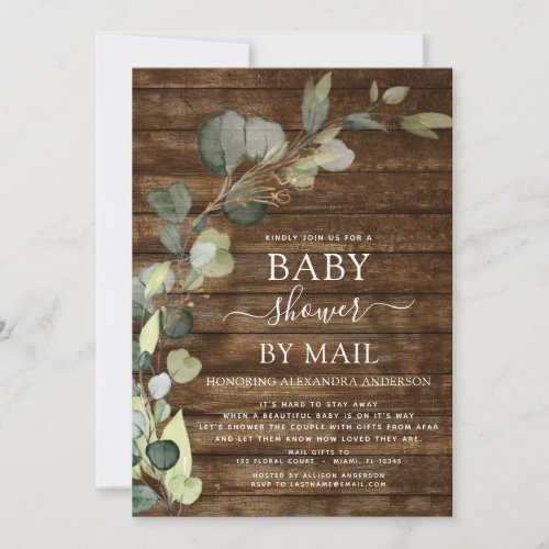 Baby Shower By Mail Greenery Eucalyptus Invitation