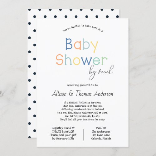 Baby Shower by Mail Invitation