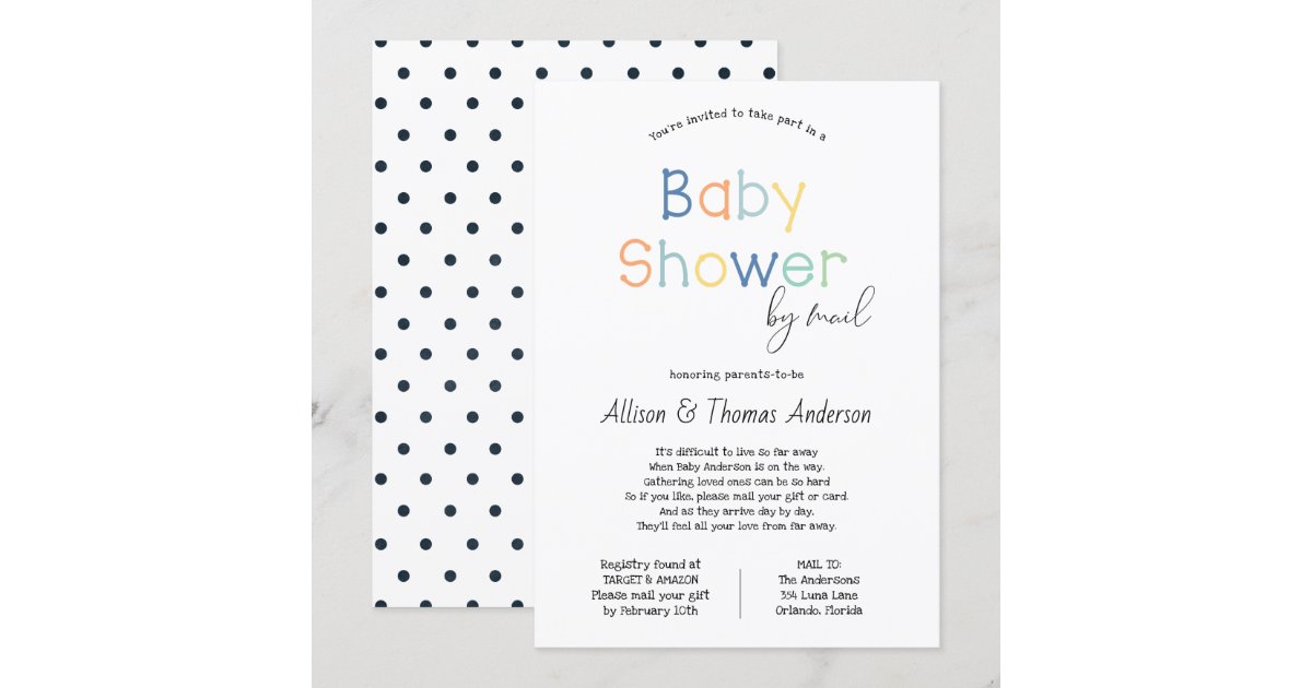 Baby Shower by Mail Invitation Zazzle