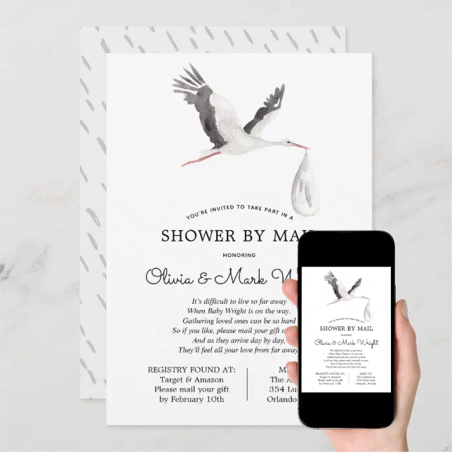 Baby Shower by Mail Invitation Zazzle