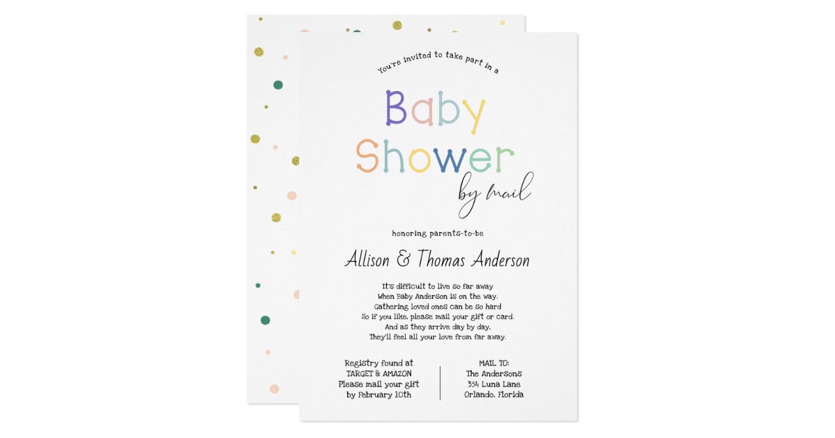 Baby Shower by Mail Invitation