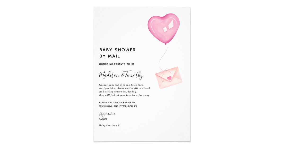 Baby Shower by Mail invitation