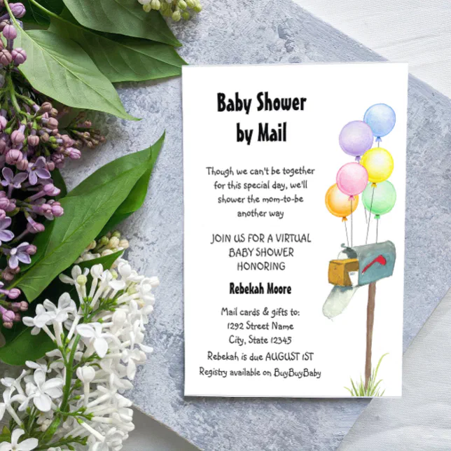 Baby Shower by Mail Invitation Zazzle