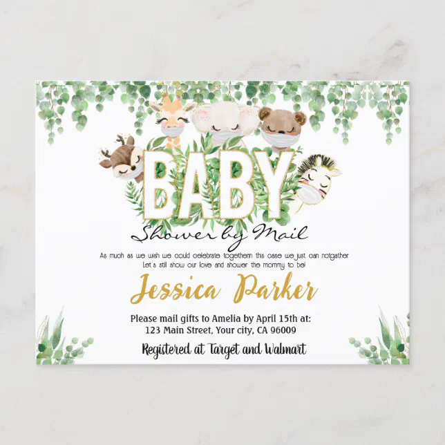 Baby Shower by mail invitation Zazzle