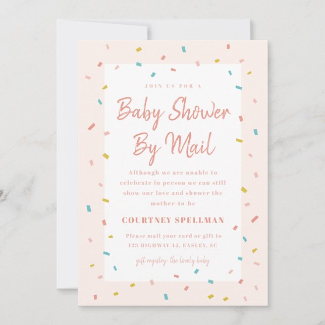 Baby Shower by mail invitation (Front)