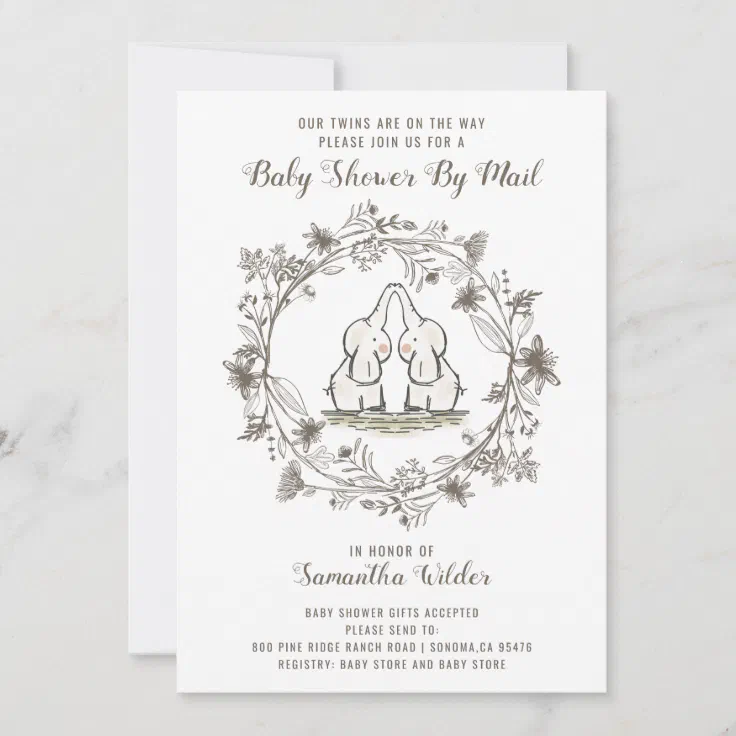 Baby Shower By Mail Invitations Twins Zazzle