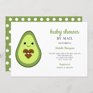 Baby Shower By Mail Kawaii Avocado Pregnant cute Invitation