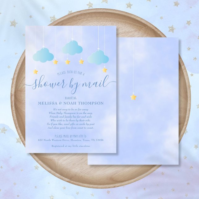 Baby Shower By Mail Long Distance Blue Boy Invitation (Baby Shower By Mail Long Distance Blue Boy Invitation)