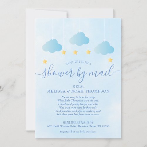 Baby Shower By Mail Long Distance Boy Blue Invitation