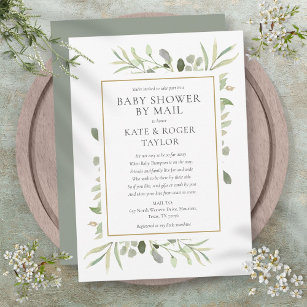 Baby Shower By Mail Long Distance Greenery Invitation