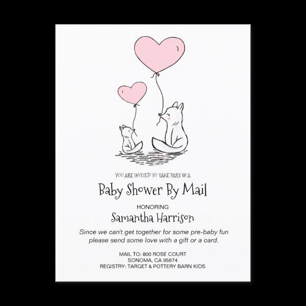 Baby Shower By Mail Mom And Baby Woodland Fox Invitation Postcard