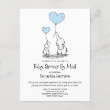 Baby Shower By Mail Mom Baby Elephant Boy Blue