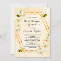 Baby Shower by mail mom to bee yellow floral Invitation