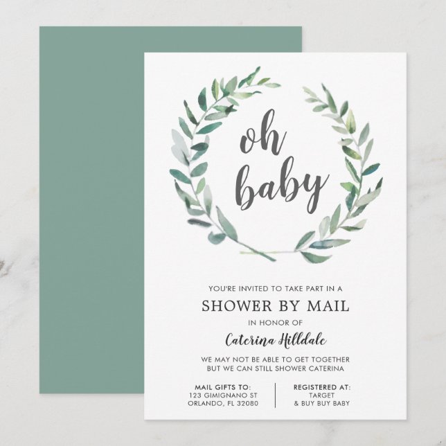 Baby Shower By Mail Oh Baby Gender Neutral Invitation (Front/Back)