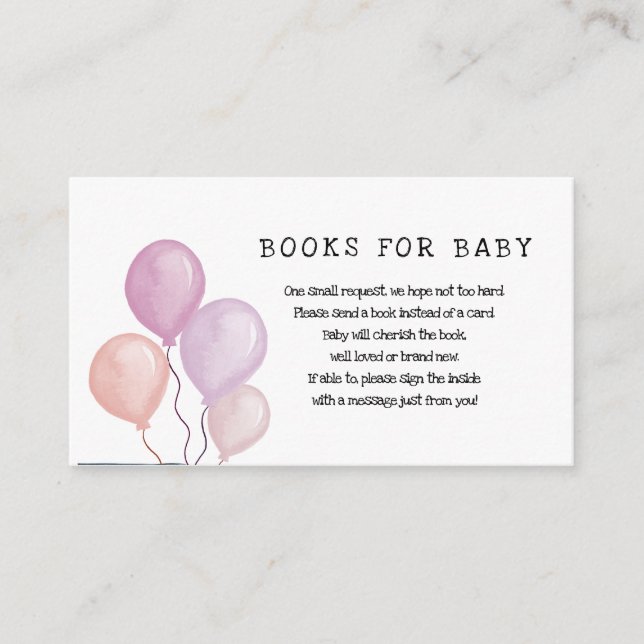 Baby Shower by Mail Send a Book Enclosure Card (Front)