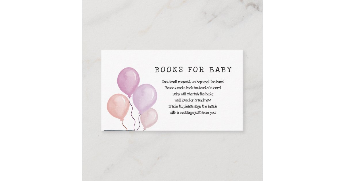 Baby Shower by Mail Send a Book Enclosure Card Zazzle