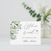 Baby Shower By Mail Simple Elegant Eucalyptus Postcard (Standing Front)