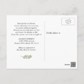 Baby Shower By Mail Simple Elegant Eucalyptus Postcard (Back)