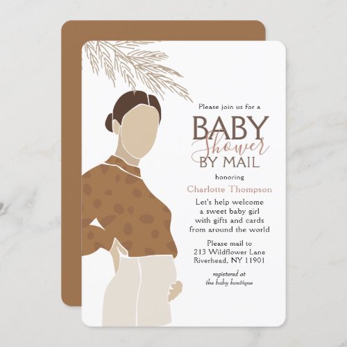 Baby Shower By Mail Simple Neutral Illustration Invitation