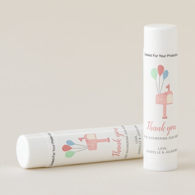 Baby Shower by Mail Thank you Cute Mailbox  Lip Balm (Front)
