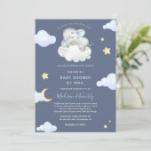 Baby Shower by Mail Twinkle Little Star Elephant Invitation (Standing Front)