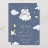 Baby Shower by Mail Twinkle Little Star Elephant Invitation (Front/Back)