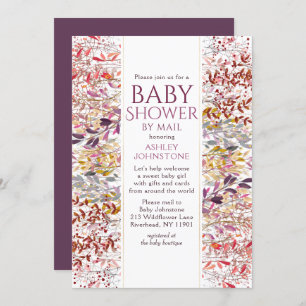 Baby Shower By Mail Watercolor Wildflower Floral Invitation