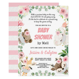 boho baby shower invitations girl