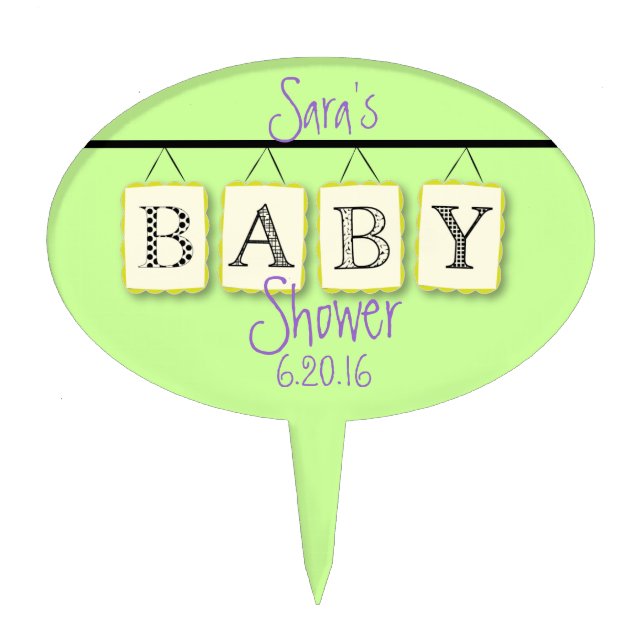 Baby Shower Cake Topper (Front)