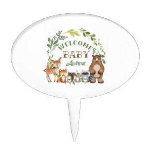 Baby Shower Cake Topper, Woodland animals Topper