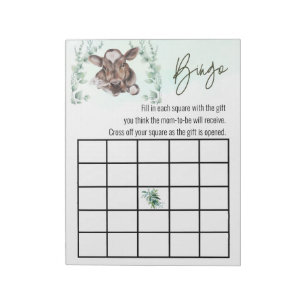 Baby Shower Calf Farm Cow Eucalyptus  Notepad