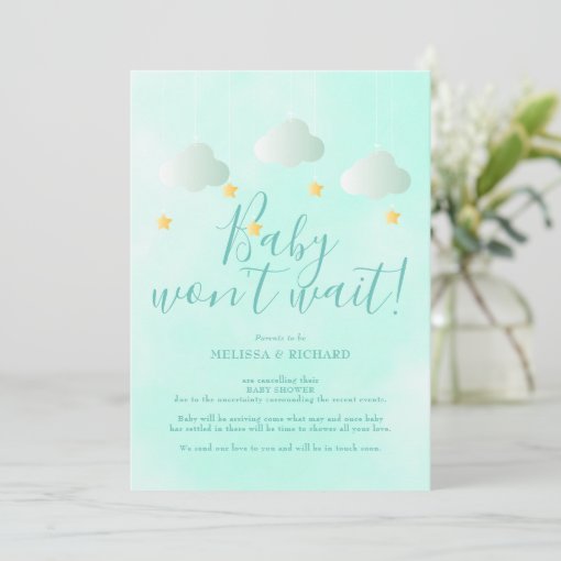 Baby Shower Cancellation Shower by Mail Neutral Invitation Zazzle