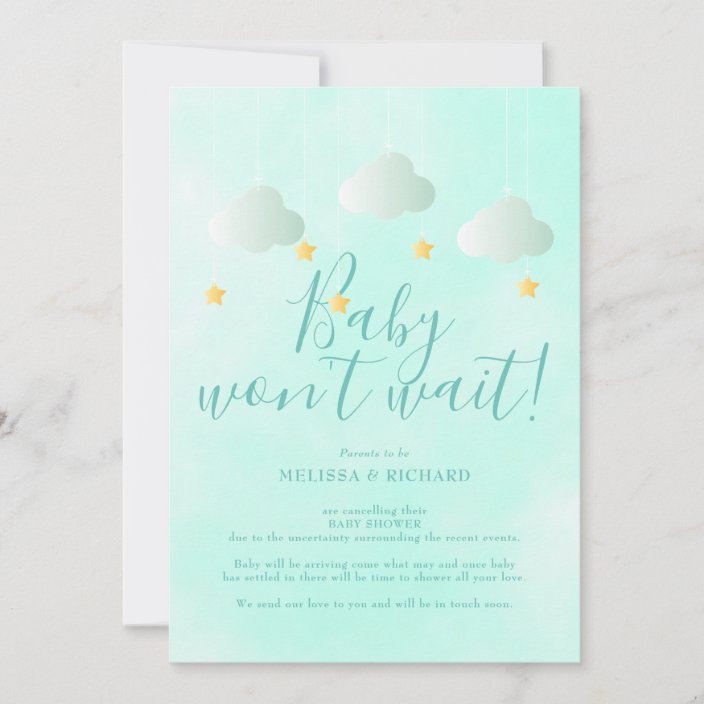 Baby Shower Cancellation Shower by Mail Neutral Invitation
