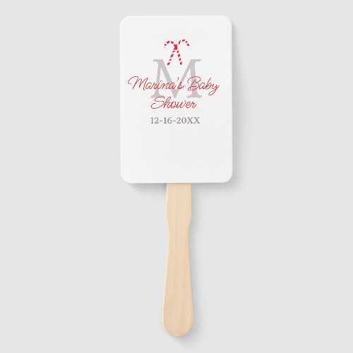 Baby shower candy cane Christmas holiday monogram 