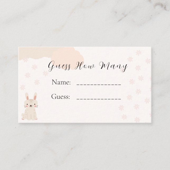 Baby Shower Candy Guessing Game Cards (Front)