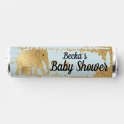 Baby Shower Candy Roll of Mints Blue Elephants