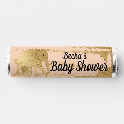 Baby Shower Candy Roll of Mints Pink Elephants