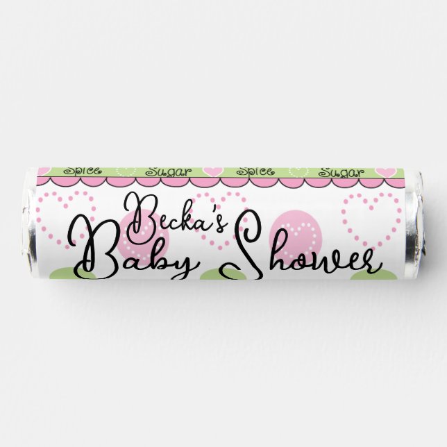 Baby Shower Candy Roll of Mints Sugar & Spice (Front)