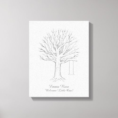 Baby Shower Canvas Thumbprint Tree Guestbook