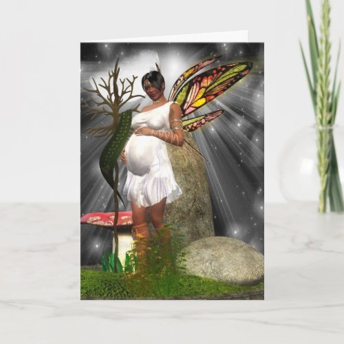 Baby Shower Card _ African American Fairy