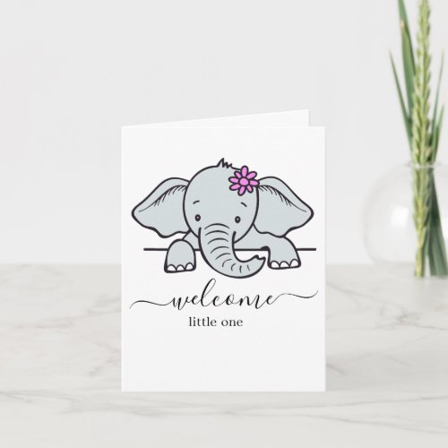 Baby shower card Cute Baby Elephant Invitation