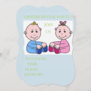 Baby Shower Card Gender Reveal by CREATIVEPARTYSTUFF at Zazzle