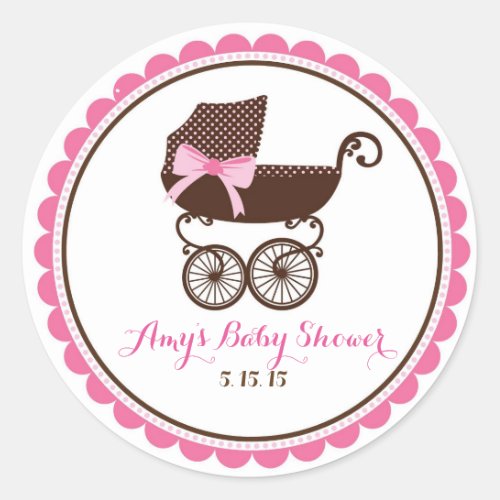 Baby Shower Carriage Stickers Favor