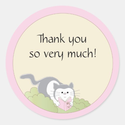 Baby Shower CatPinkBook Stickers 1 12 or 3