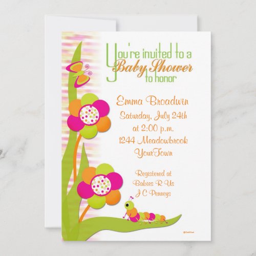 Baby Shower Caterpiller Invitation