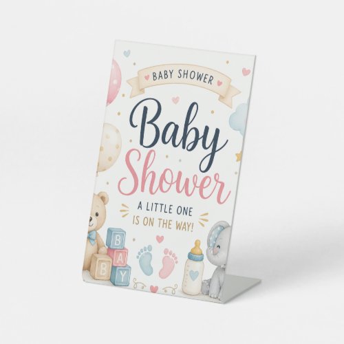 Baby Shower Celebration Design Pedestal Sign